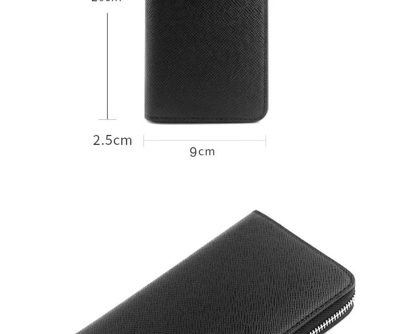 Custom Initial Letters Genuine Saffiano Leather Unisex Long Wallet Purse
