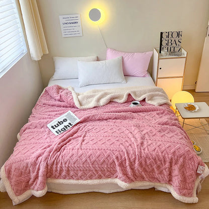 Super Soft Throw Blanket Premium Silky Flannel Fleece 3D Checkered Lightweight Bed Blanket All Season Use