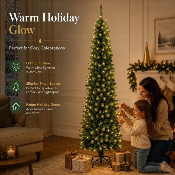 Pencil Artificial Christmas Tree PVC Material Encryption Christmas Tree 120CM to 210CM Family Christmas Party Arrange Decoration