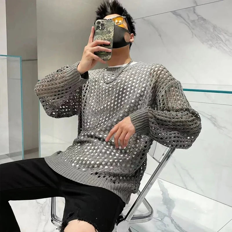 Summer Vintage Hollow Out Loose Knitting T-shirt