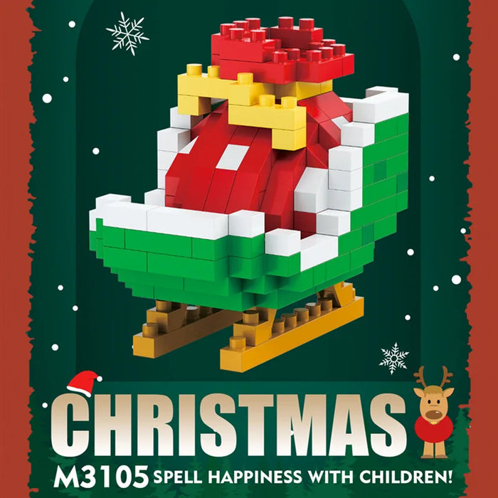 Sleigh with gift sack micro block model