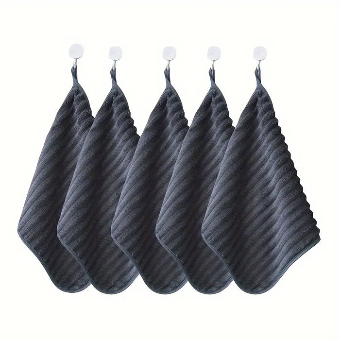 Set of 5 navy blue hand towels