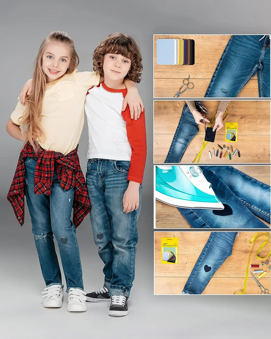 4pcs/lot Fabric Iron-on Patches 12.5x9.5cm Sewing on Patches Iron on Strong Glue Cotton Patch for Clothes DIY Jean Repair Decor