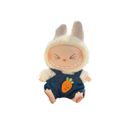 Mini Plush Doll'S Clothes Outfit Accessories For 17cm Korea Kpop Labubu I II Idol Dolls sit party overalls Clothing