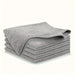 Small stack of grey microfibre cleaning cloths, 5 pack