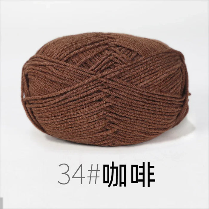 Organic Cotton Yarn 4ply Baby Milk Knitted Yarn For Craft Sweater Hat Dolls Scarves 1 Ball 50g Soft Wool Crochet Yarn Wholesale