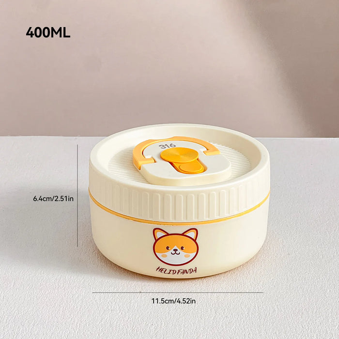 WORTHBUY Microwave Sealed 304 Stainless Steel Thermal Bento Lunch Box Large Capacity Cute Insulated Food Container For Students