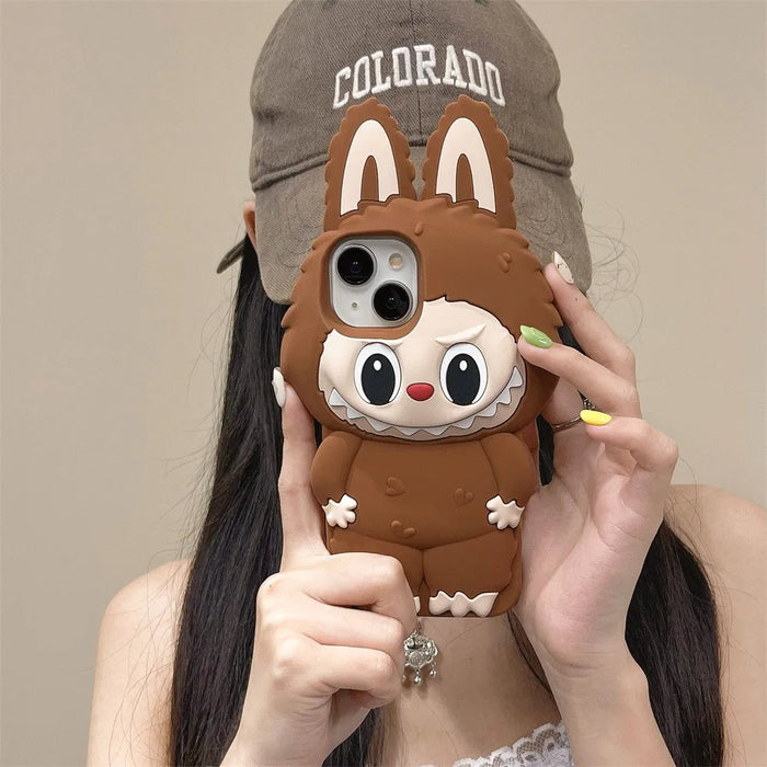 3D Cute Animal Rabbit Elf Creative Soft Silicone Phone Cases For iPhone 16 15 Pro Max 12 13 14 Plus Shockproof Cover