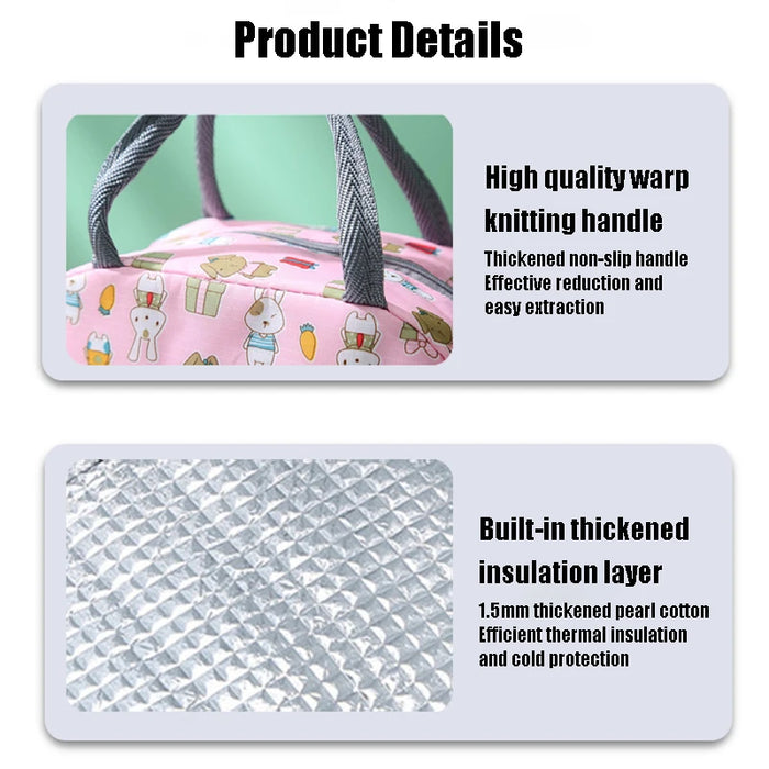 Portable Thermal Food Lunch Bag for Women and kid