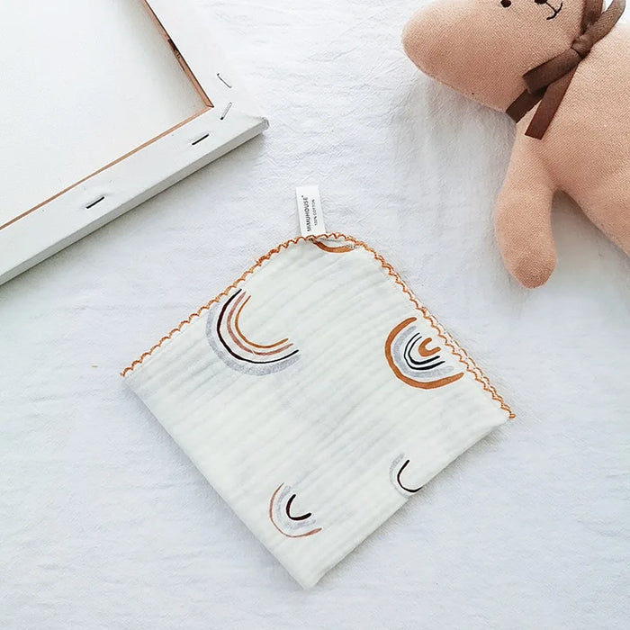 Cotton Baby Face Towel Newborn Baby Items 4 Layer Muslin Baby Bibs Handkerchief Soft Saliva Towel Triangle Feeding Burp Cloths