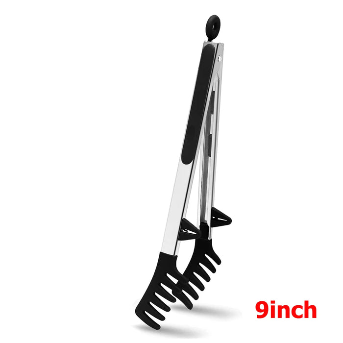 LMETJMA Kitchen Tongs Silicone Food Tongs Non Stick Cooking Serving Tongs For BBQ Salad Steak Pasta Spaghetti Noodles JT302