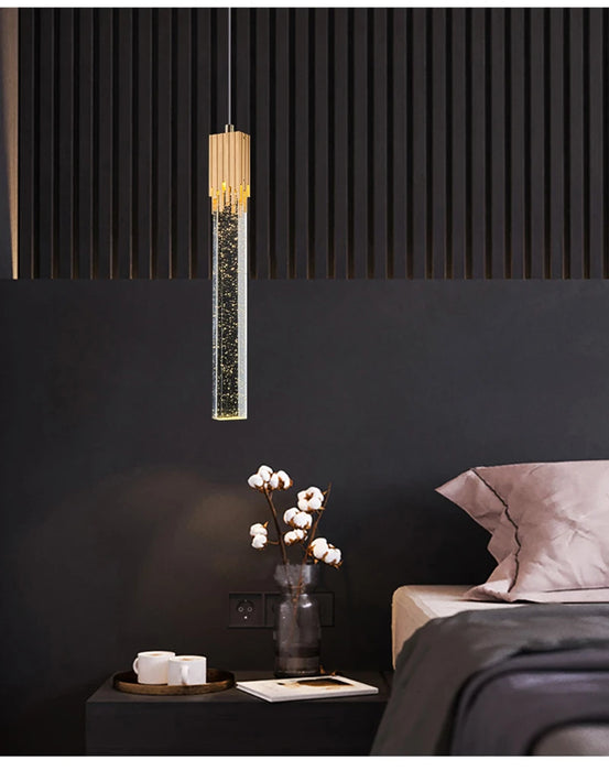 Modern Luxury Crystal Pendant Lamps Home Decor Bedside Hanging Light