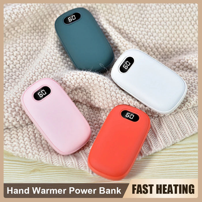 10000mAh Hand Warmer Power Bank USB Rechargeable Mini Hand Warmers with Digital Display 2 Temp Levels for Travel Outdoor Camping
