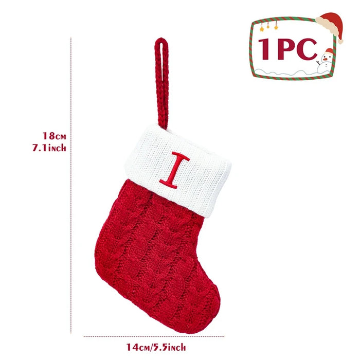 Christmas Alphabet Knitting Socks Christmas Tree Ornaments Christmas Decorations For Home 2025 Navidad Noel New Year 2026 Gifts