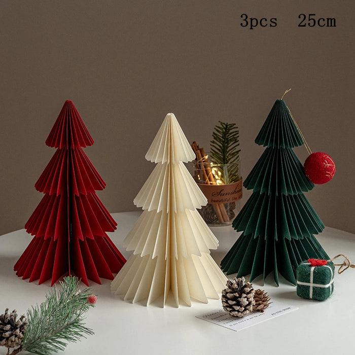 Chinese New Year Decorations Paper Honeycomb Ball Folding Christmas Tree 3D Ornament Home Wedding Decoration Desktop Ornament