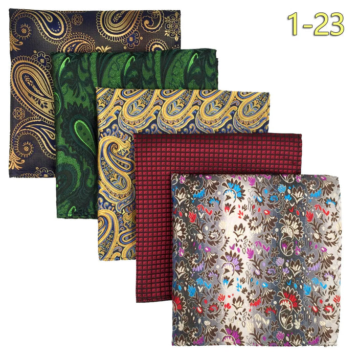 5 Pieces Mens Pocket Squares Wedding Handkerchiefs Set Fashion Formal Bundle Luxury Unique