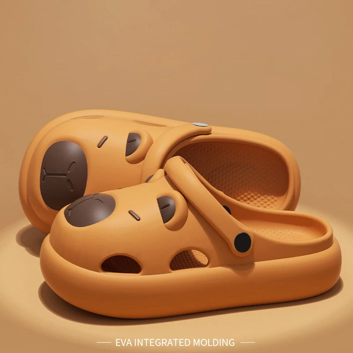 Capybara Women's Perforated Slides - New Summer EVA Sandals, Cloud Comfort, Anti-Slip Home Outdoor Dual Use