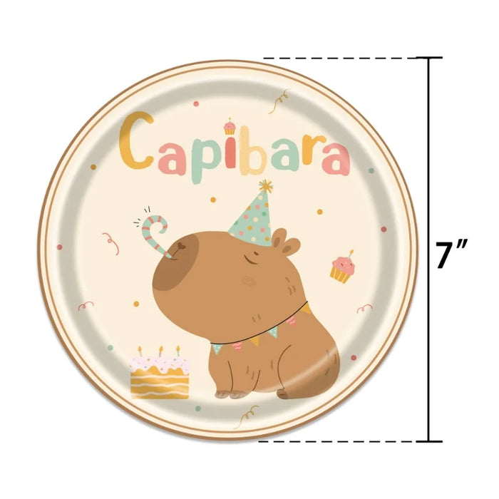 Capybara Birthday Decoration Cartoon Tableware Cups Plate Napkin Balloons Capybara Theme Birthday Party Decoration Supplies Kit