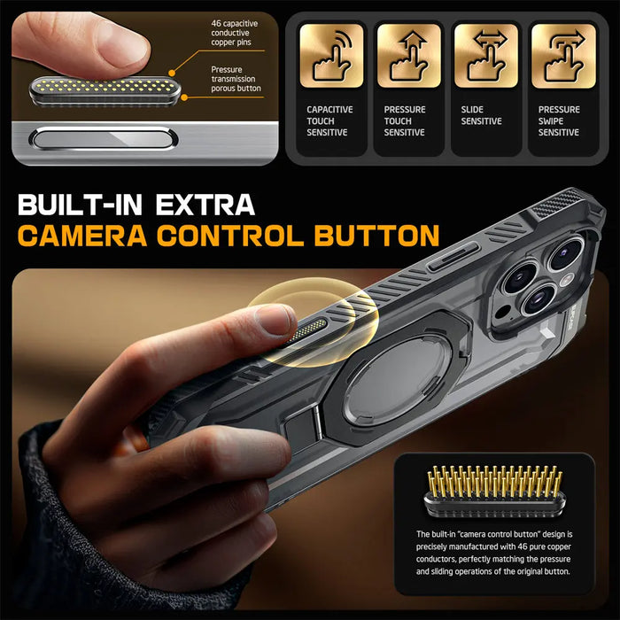 SUPCASE For iPhone 16 Pro Max Case with Camera Control Capture Button UB Grip Heavy Duty Rugged Magnetic Phone Case with Stand