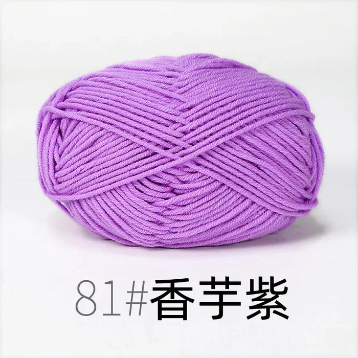 Organic Cotton Yarn 4ply Baby Milk Knitted Yarn For Craft Sweater Hat Dolls Scarves 1 Ball 50g Soft Wool Crochet Yarn Wholesale