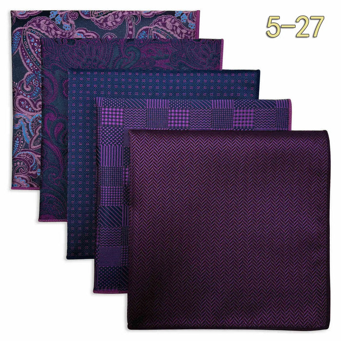 5 Pieces Mens Pocket Squares Wedding Handkerchiefs Set Fashion Formal Bundle Luxury Unique