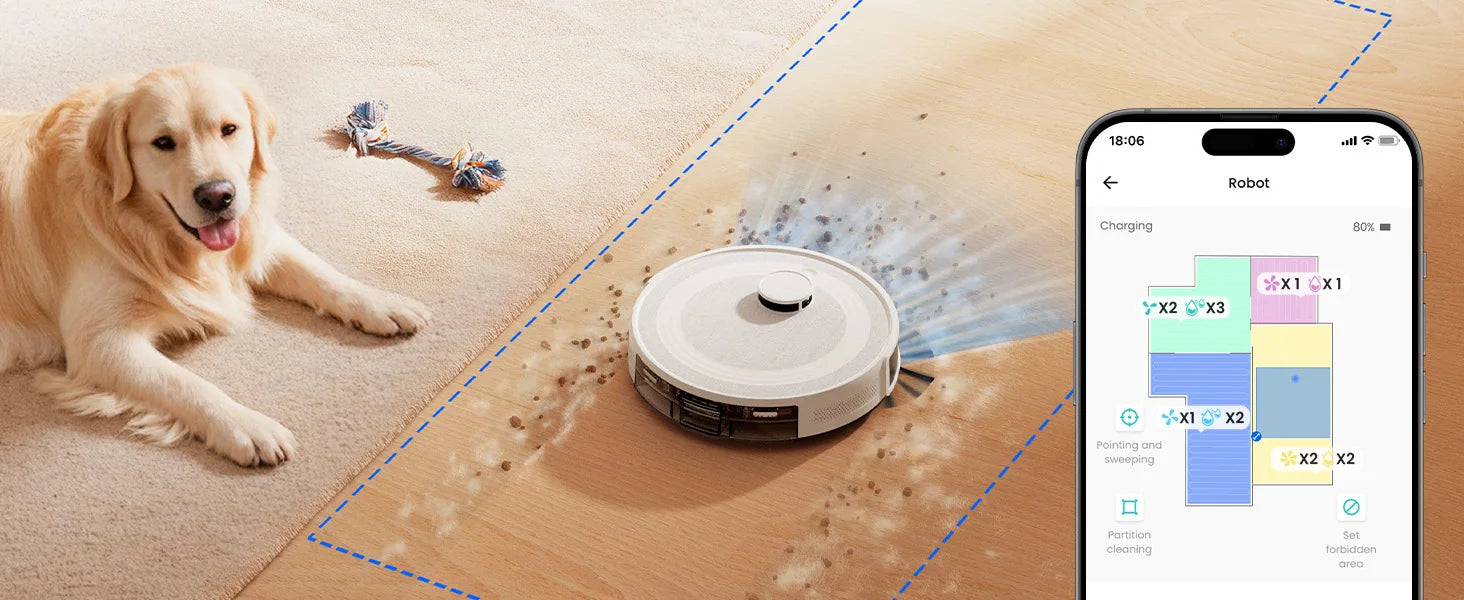 Lefant M2Pro Robot Vacuum with Mop,Self-Emptying, 5500Pa , DTOF Laser Navigation, PSD Obstacle Avoidance, Wi-fi/Alexa Control