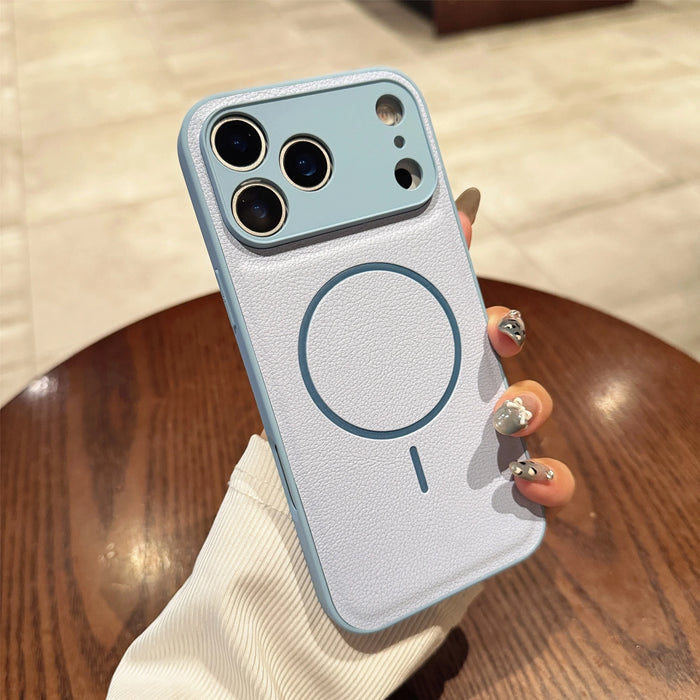 For Iphone17promax Magnetic Case Leather Pattern Matte Phone Case for IPhone 17 16 14 15 13 12 Pro Max Plus 11 for Magsafe Cover