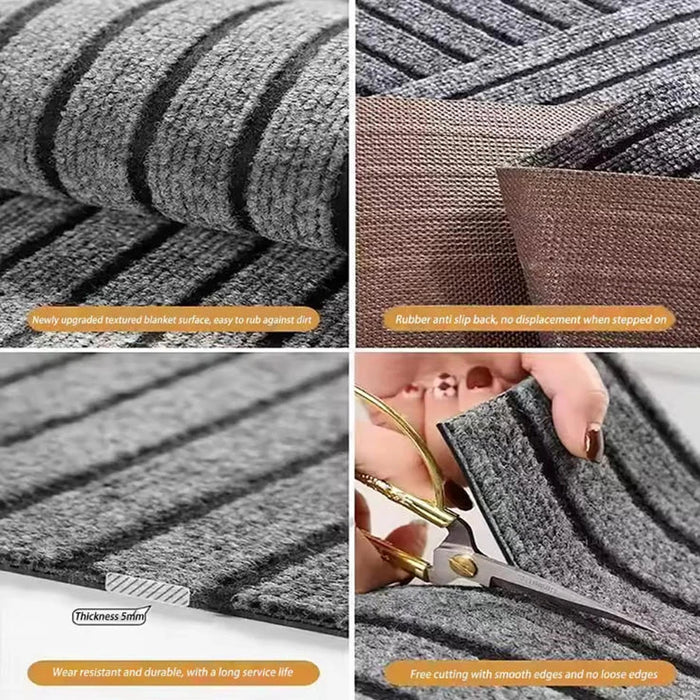 Polyester classic striped kitchen floor mat door carpet, close to the ground, non-slip and anti-fouling, strong adsorption