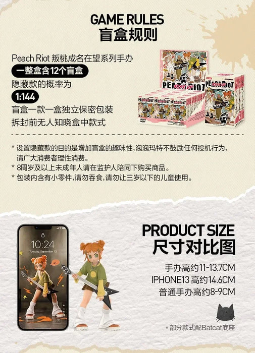 Original Peach Mystery Box Riot Series Blind Box Kawaii Surprise Mystery Box Anime Lucky Bag Pvc Room Decoration Christmas Gift
