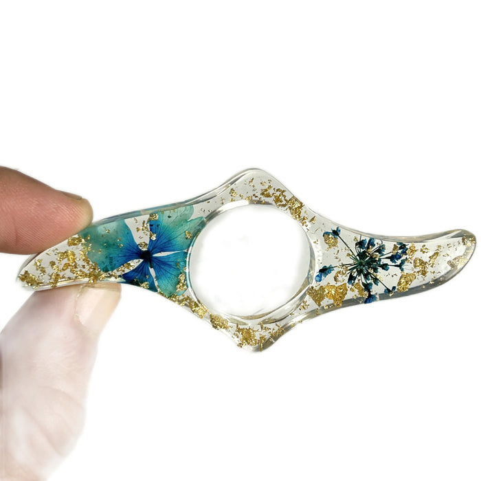 1 Pc Dried Flower Resin Book Page Holders Colorful Thumb Rings Book Page Holders Clear Book Page Holders Bookmarks