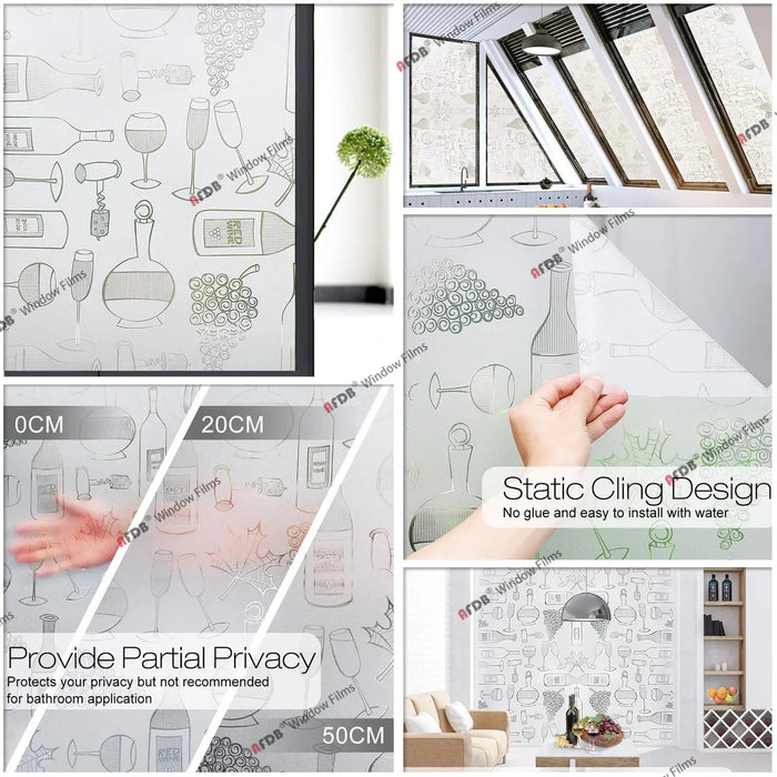 Stained Decorative Window Film Static Self Adhesive Glass Sticker Heat Control Vinyl Window Cling For Home Door Glass Decals