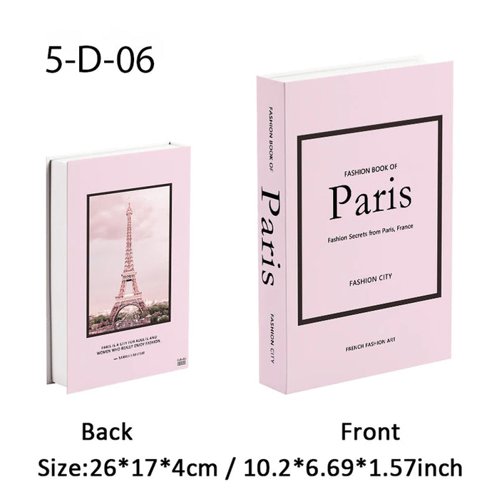 Luxury Fake Book Storage Box Abstract Decorative Books Open Paris Home Decor Coffee Table Bedroom Ornaments Interior Decoration