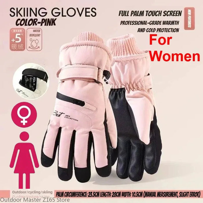Winter Cycling Gloves Non Slip Touch Ski Gloves Snowboard Accessories Waterproof Pocket Warm Men's and Women's Thermal Gloves
