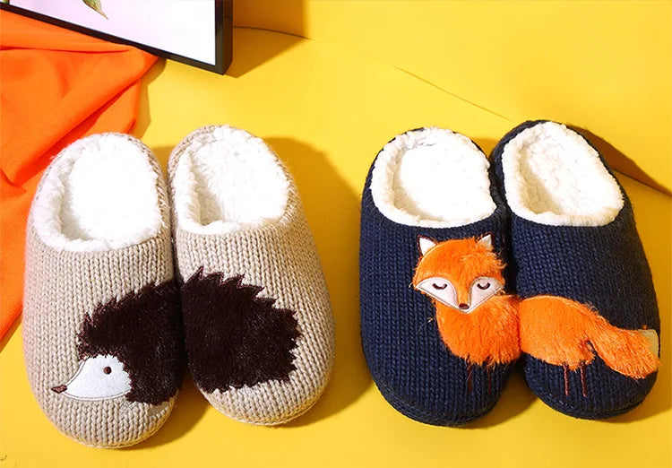 Winter Women's Slippers Cartoon Cute Dog Indoor Warm Non-slip Soft Sole Good Breathable Homeshoes Fashion Causal Cotton Shoes