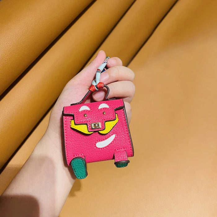 Handmade Mini PU Leather Handbag Decoration Pendant Headphone Case For Airpods 4 Pro2 3 2and1 Mini Wallet with lanyard