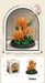 Orange chrysanthemum bouquet with dome and colour box, 224 pieces