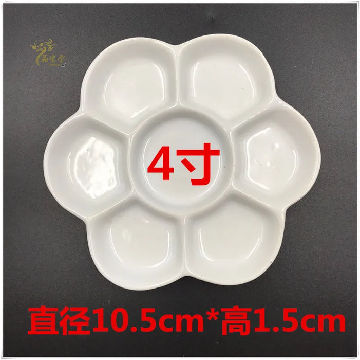 Jingdezhen Ceramic Palette Plum Blossom Pigment Gouache Watercolor Painting and Calligraphy Art Supplies