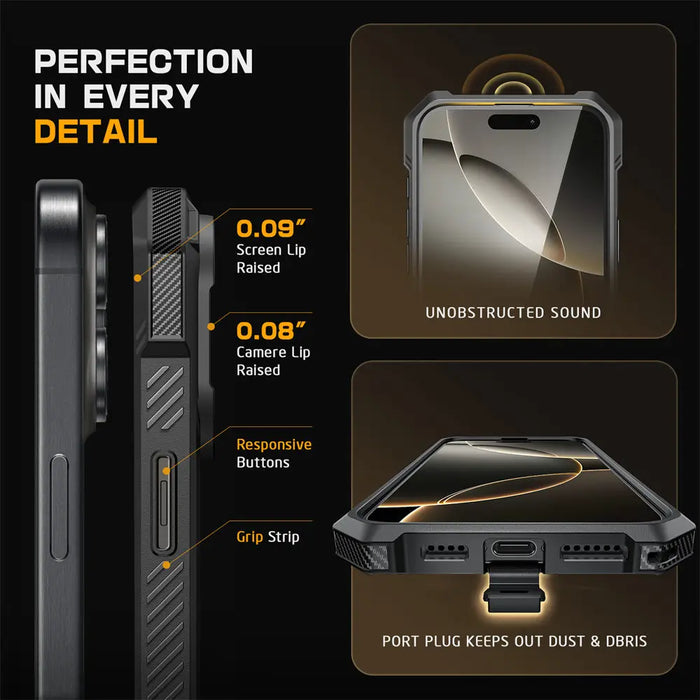 SUPCASE For iPhone 16 Pro Max Case with Camera Control Capture Button UB Grip Heavy Duty Rugged Magnetic Phone Case with Stand