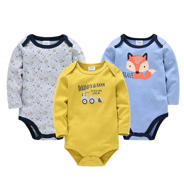 3/6 Pcs/Lot Newborn Baby Clothes Boys Cute Romper 100% Cotton Long Sleeve Bodysuit Baby Clothing Set Gift Infant Jumpsuit 0-24M