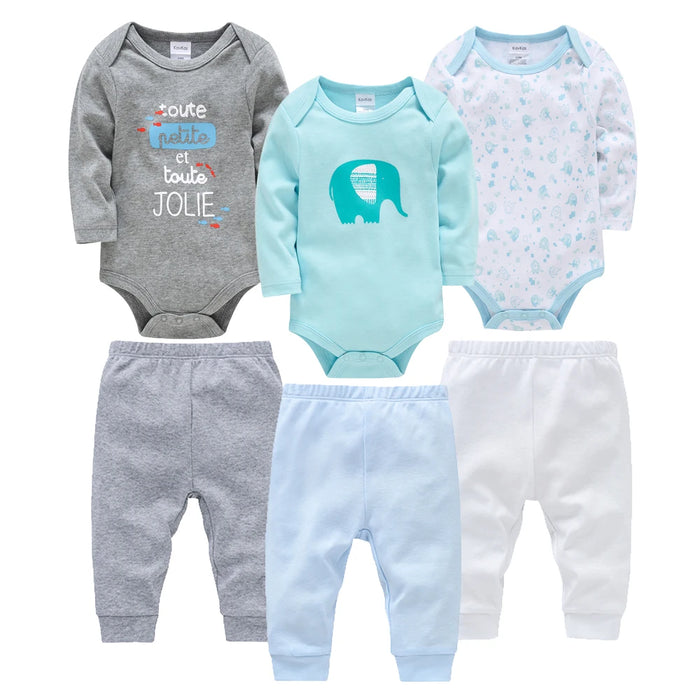 3/6 Pcs/Lot Newborn Baby Clothes Boys Cute Romper 100% Cotton Long Sleeve Bodysuit Baby Clothing Set Gift Infant Jumpsuit 0-24M