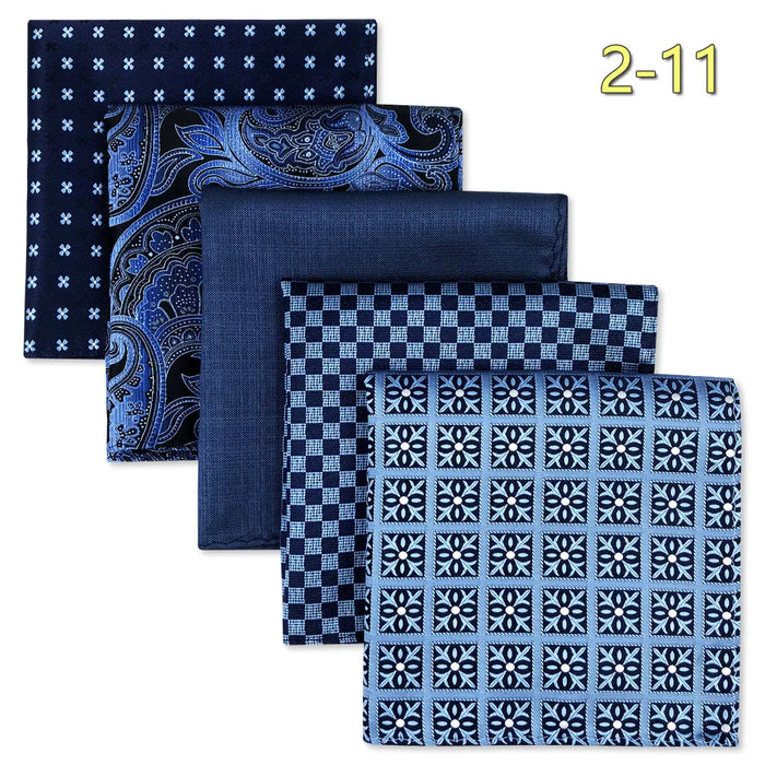 5 Pieces Mens Pocket Squares Wedding Handkerchiefs Set Fashion Formal Bundle Luxury Unique