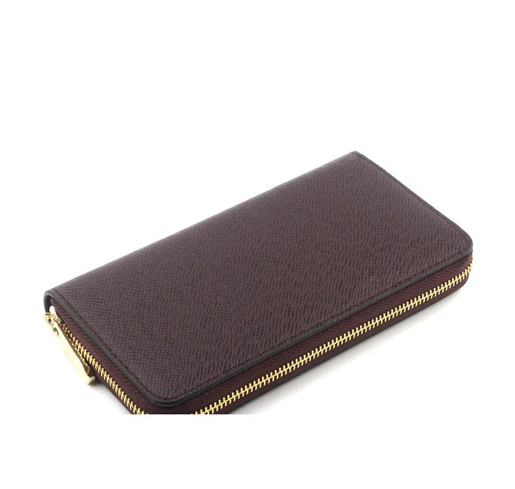 Custom Initial Letters Genuine Saffiano Leather Unisex Long Wallet Purse