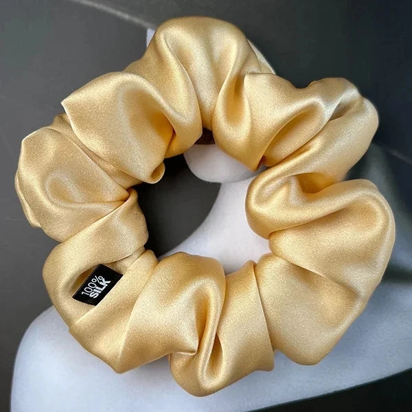 Mulberry silk scrunchie, Champagne