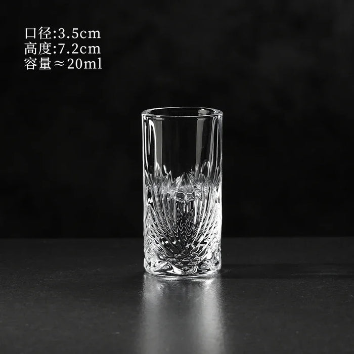 Engraved Diamond Crystal Glass Shot Glass for Whiskey Foreign Wine White Wine Bullet Glass Carved Home Household Drinkware