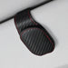 Car visor sunglasses holder: Carbon Fibre Black, Red Stitching