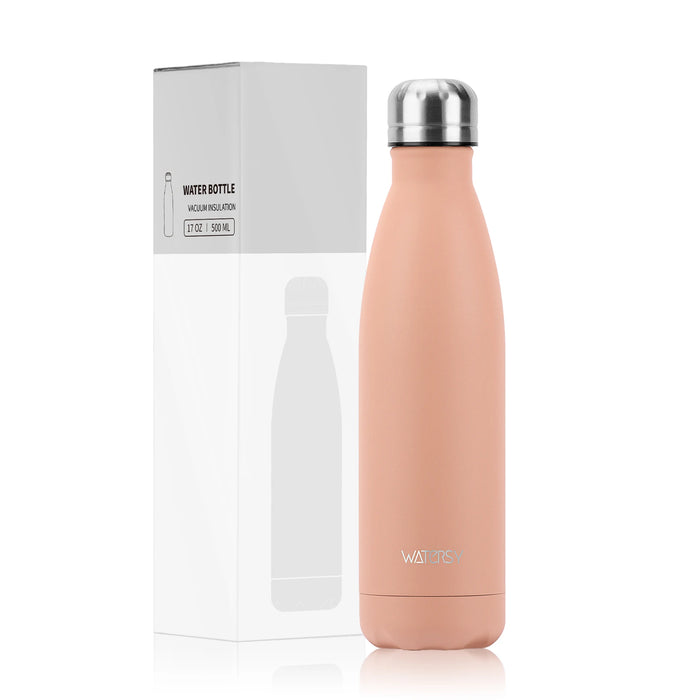 WATERSY 500ml Insulated Water Bottle, Stainless Steel Thermal Leakproof Flask, BPA-Free Double Walled Vacuum Bottle for Sports
