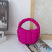 Magenta mini quilted puffer tote
