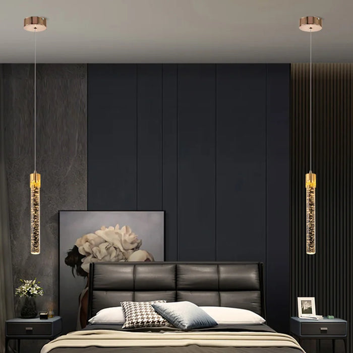 Modern Luxury Crystal Pendant Lamps Home Decor Bedside Hanging Light