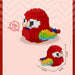 Red macaw micro block figure with rainbow wings