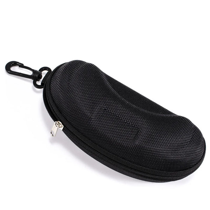 Hard shell sunglasses case with clip, Black